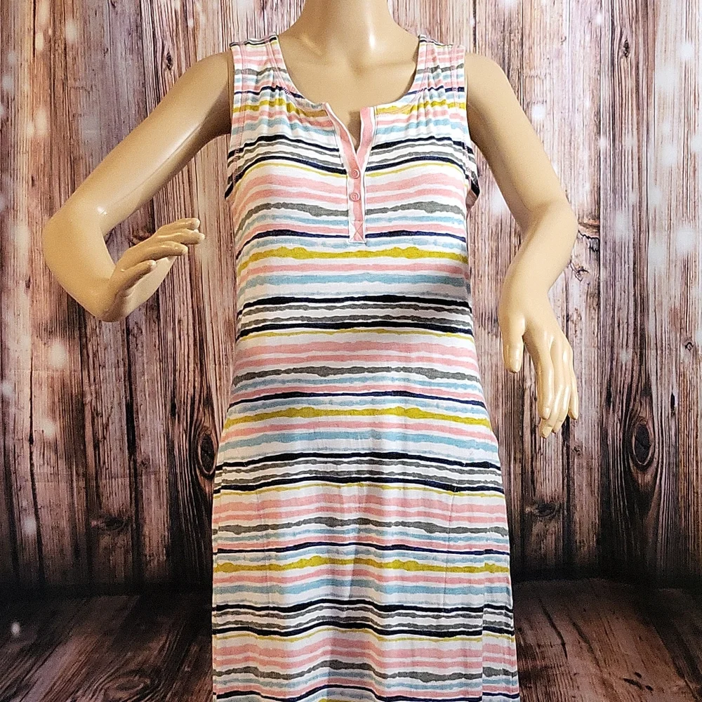 NWOT T By Talbots Women's Short-Sleeve Striped Dress Size S_3